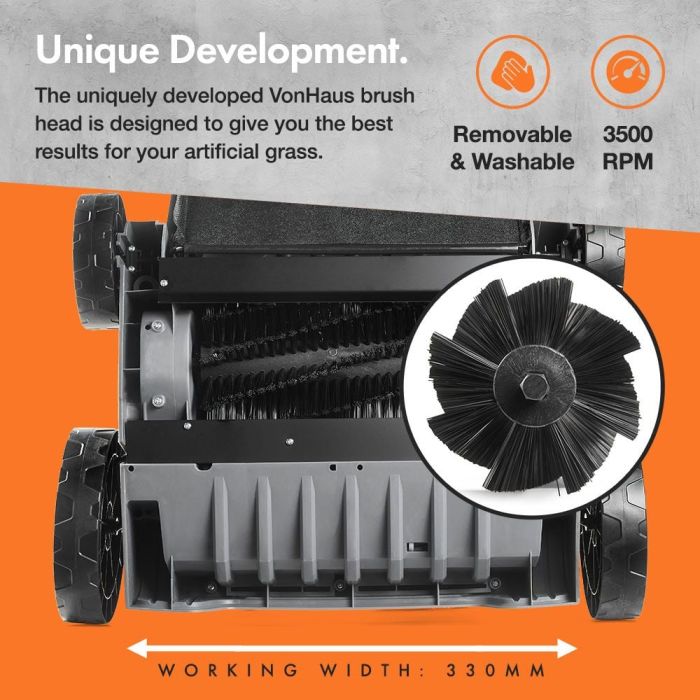 VonHaus električna krtača za umetno travo 1500W - slika 4