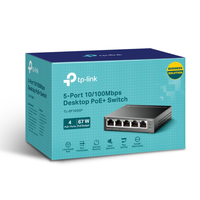 TP-LINK TL-SF1005P 5-port 10/100Mbps stikalo z 4-Port PoE+