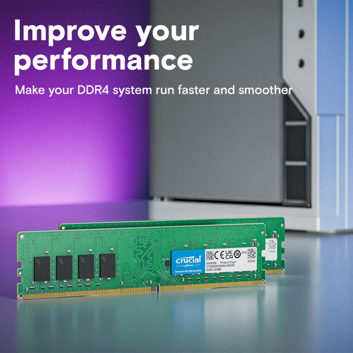Crucial 16GB DDR4-3200 UDIMM PC4-25600 CL22, 1.2V - slika 2