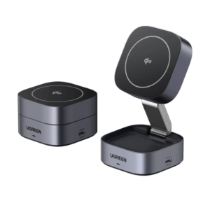 Ugreen 2-in-1 magnetni brezžični polnilnik Qi2 15W