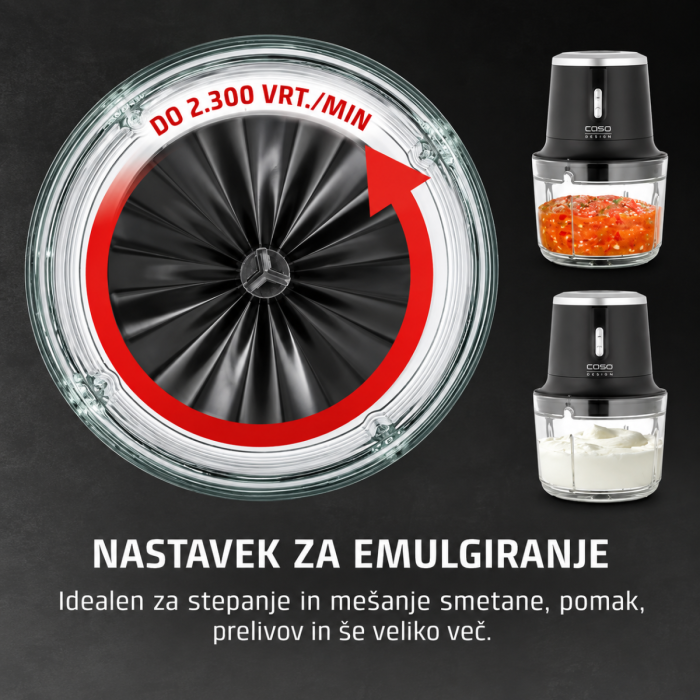 CASO Chop & Go sekljalnik črn 1L 200W - slika 3