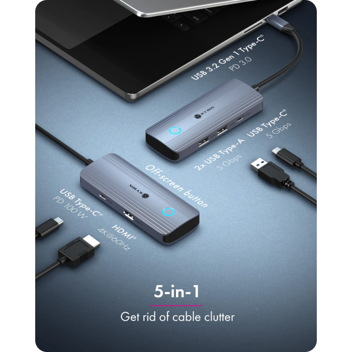 IcyBox IB-DK4081-SO Travel Docking USB-C priklopna postaja - slika 3