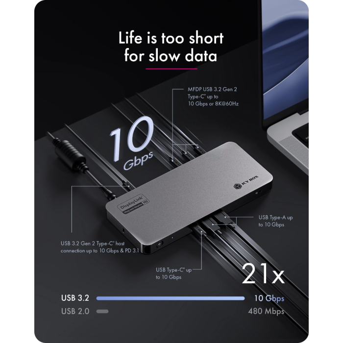 IcyBox IB-DK7402-C31 Diamond Docking USB-C priklopna postaja - slika 3
