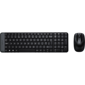 LOGITECH MK220 brezžična tipkovnica in miška (črna)