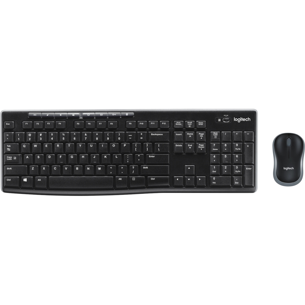 LOGITECH MK270 brezžična tipkovnica in miška (črna)